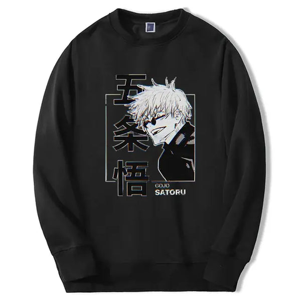 black color gojo satoru sweatshirt 