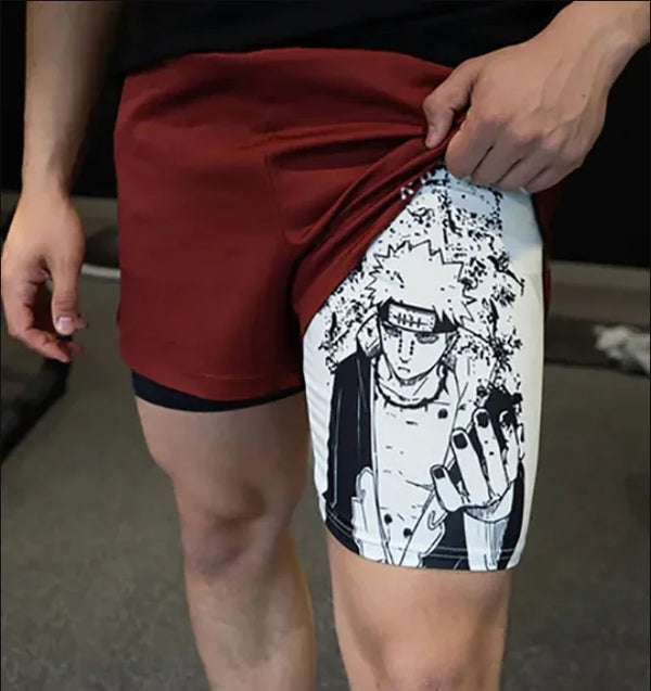 men's anime gym shorts